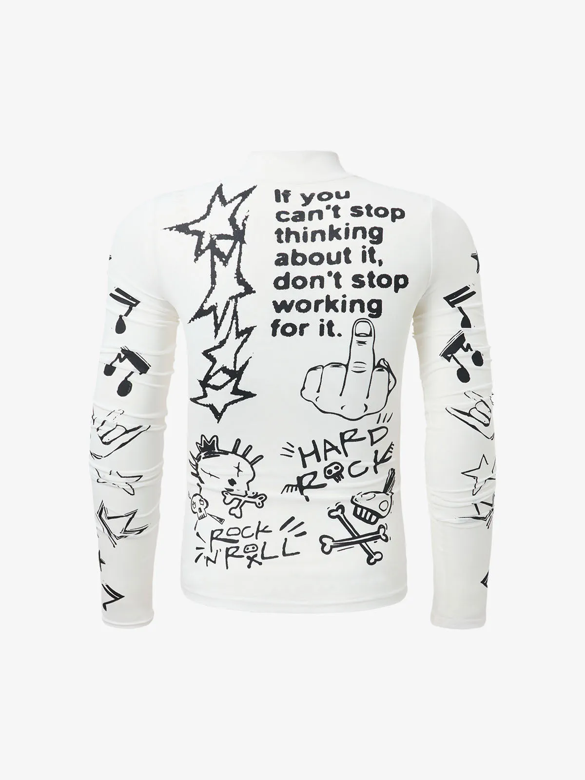 Punk Graphic Mesh Long Sleeve Top sold by Thesupermade product image thumbnail 4