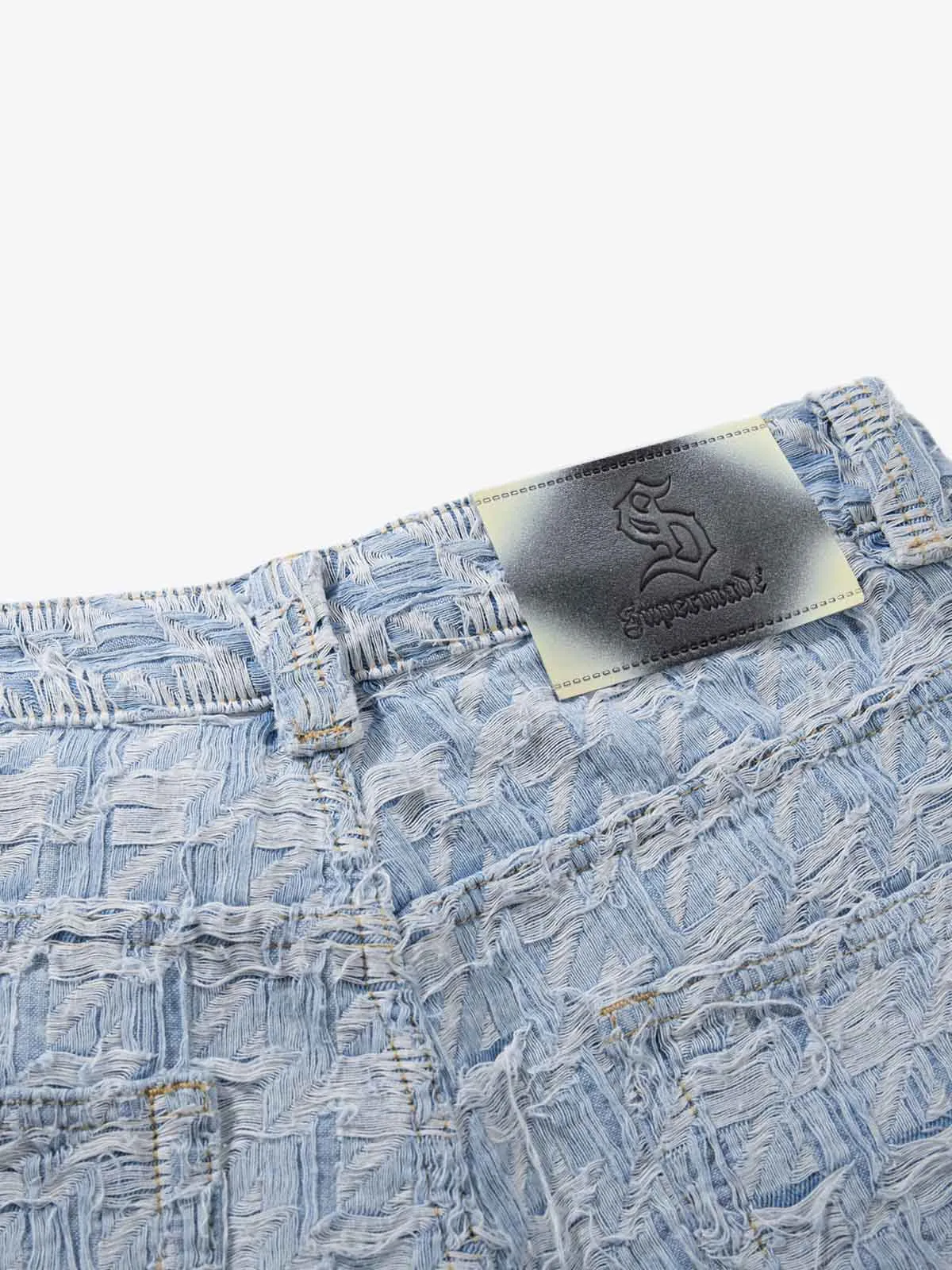 Distressed Frayed Textured Denim Jeans sold by Thesupermade product image thumbnail 4