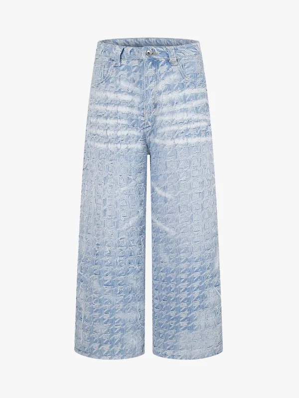Distressed Frayed Textured Denim Jeans made by Thesupermade