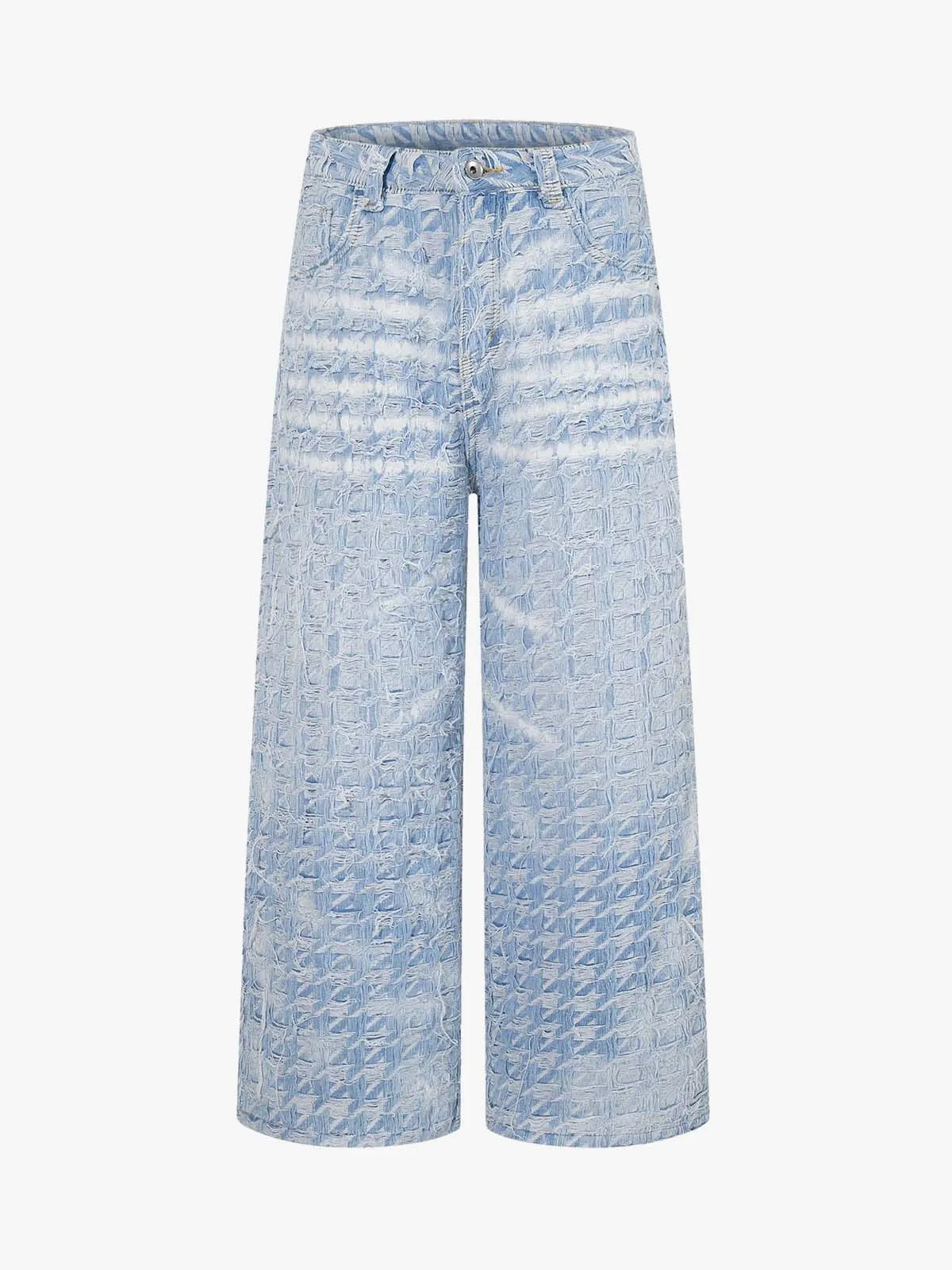 Distressed Frayed Textured Denim Jeans sold by Thesupermade