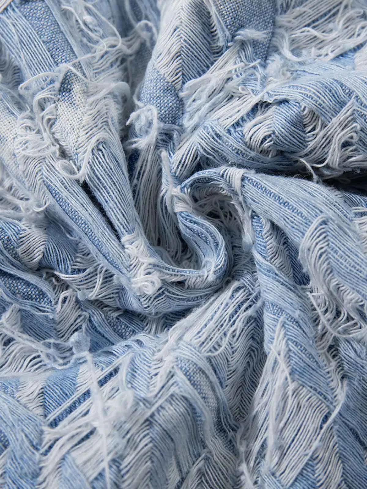 Distressed Frayed Textured Denim Jeans sold by Thesupermade product image thumbnail 5
