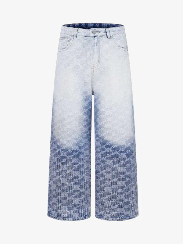 Gradient Wash Jacquard Denim Jeans made by Thesupermade