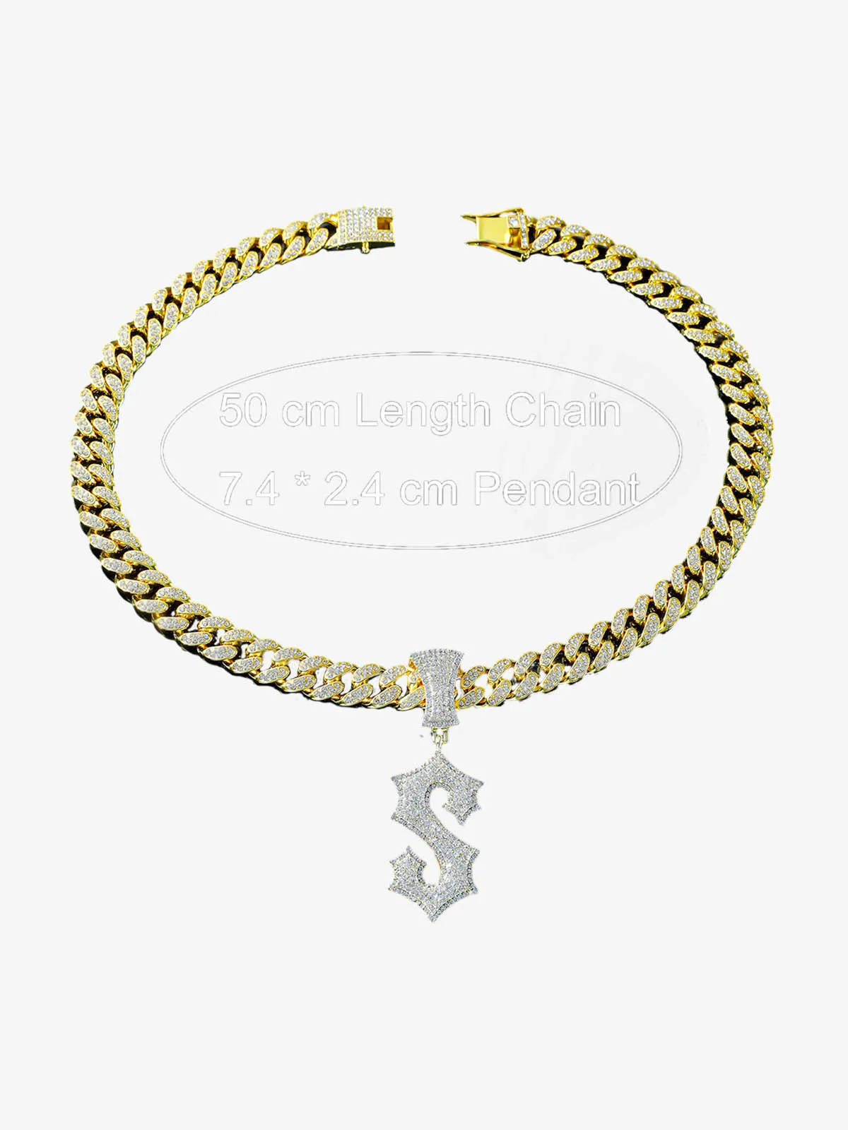 Cuban Chain Letter S Pendant Necklace sold by Thesupermade product image thumbnail 5