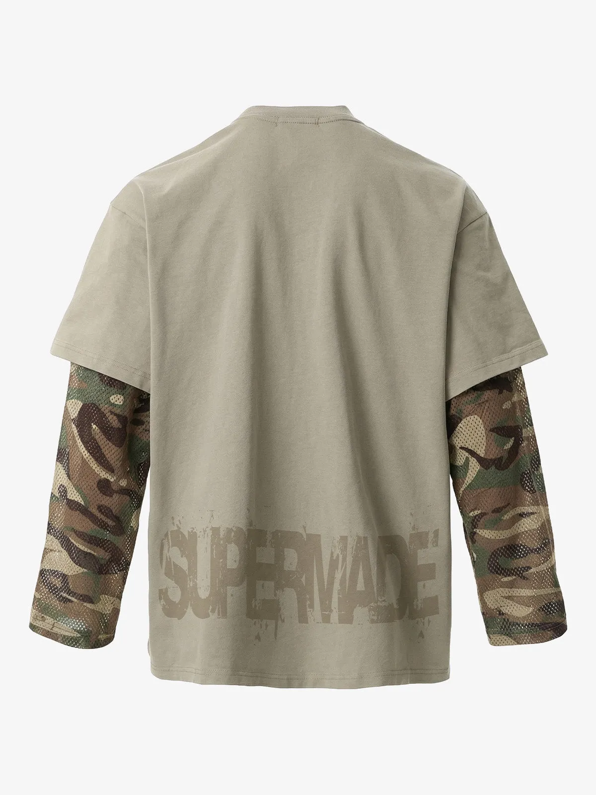 Grunge Graphic Fake Layer Camo Sleeve T-Shirt sold by Thesupermade product image thumbnail 2