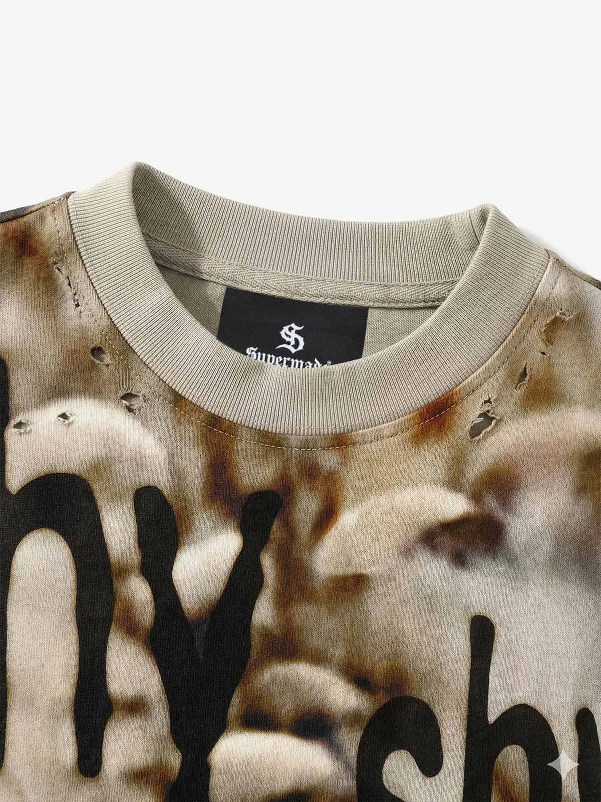 Grunge Graphic Fake Layer Camo Sleeve T-Shirt sold by Thesupermade product image thumbnail 3