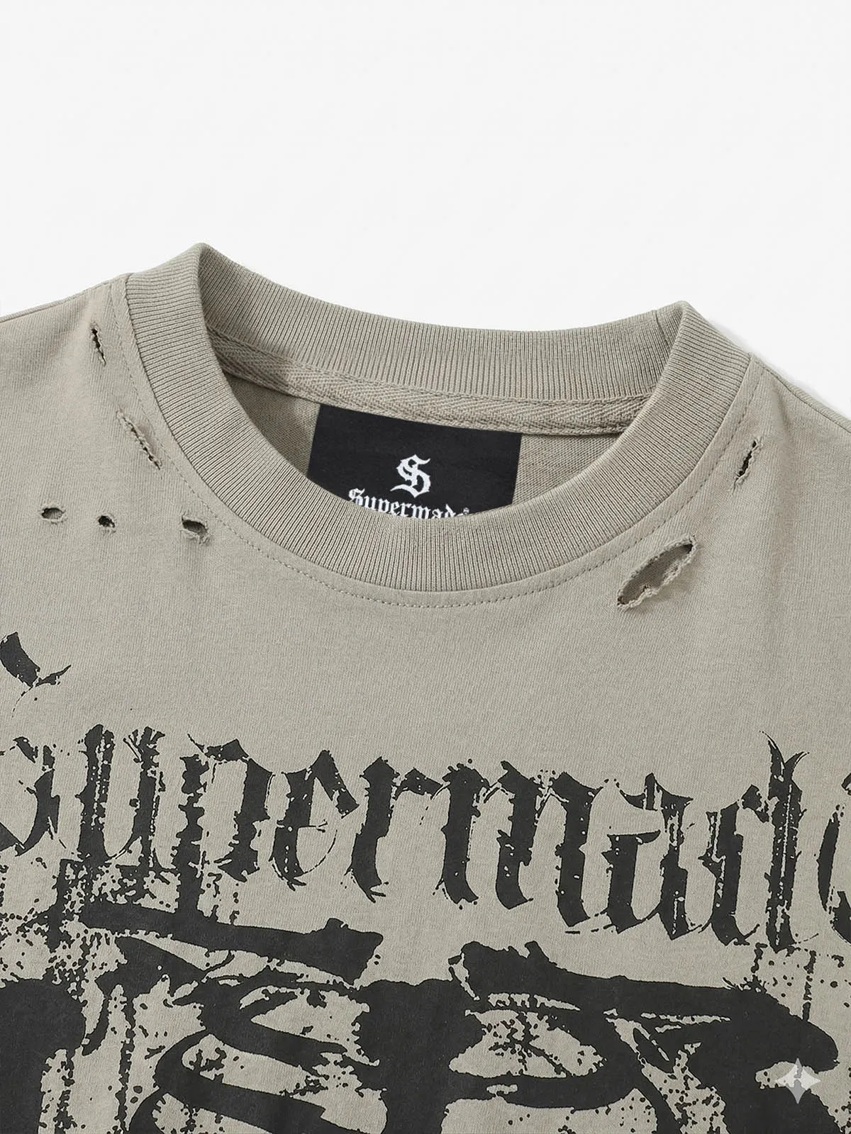Skeleton Graphic Mesh Camo Sleeve Layered T-Shirt sold by Thesupermade product image thumbnail 3