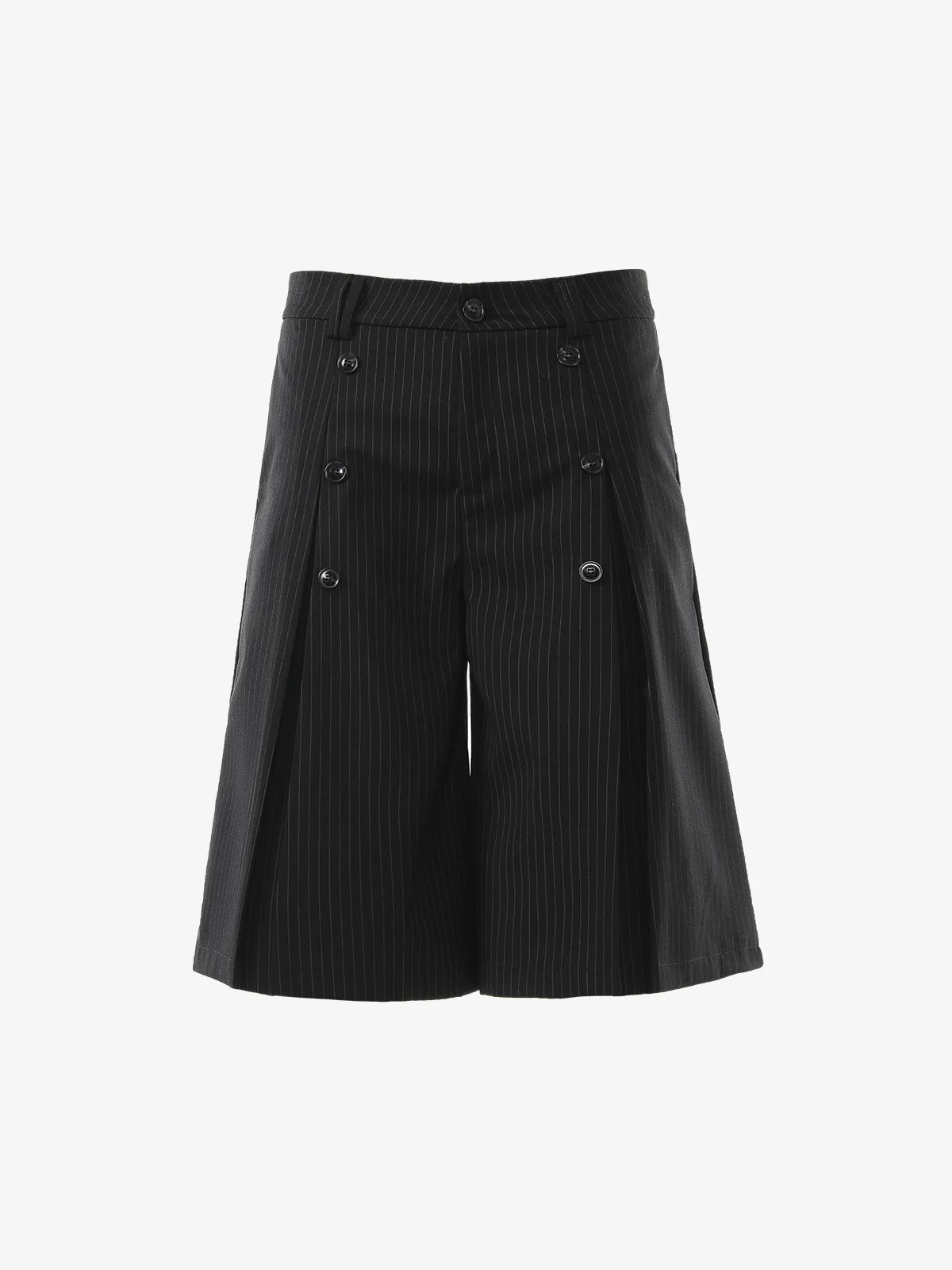 Pinstripe Double-Breasted Pleated Shorts sold by Thesupermade product image thumbnail 2