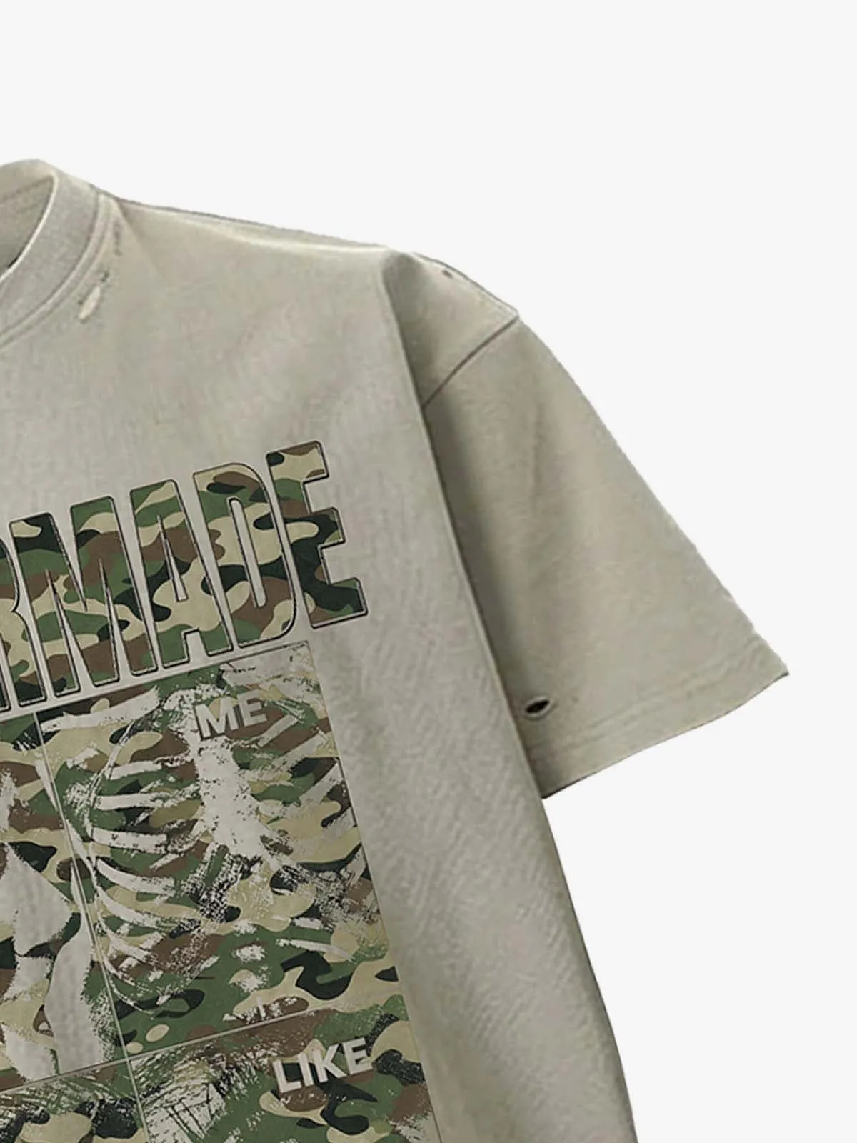 Distressed Camo Graphic T-Shirt sold by Thesupermade product image thumbnail 3