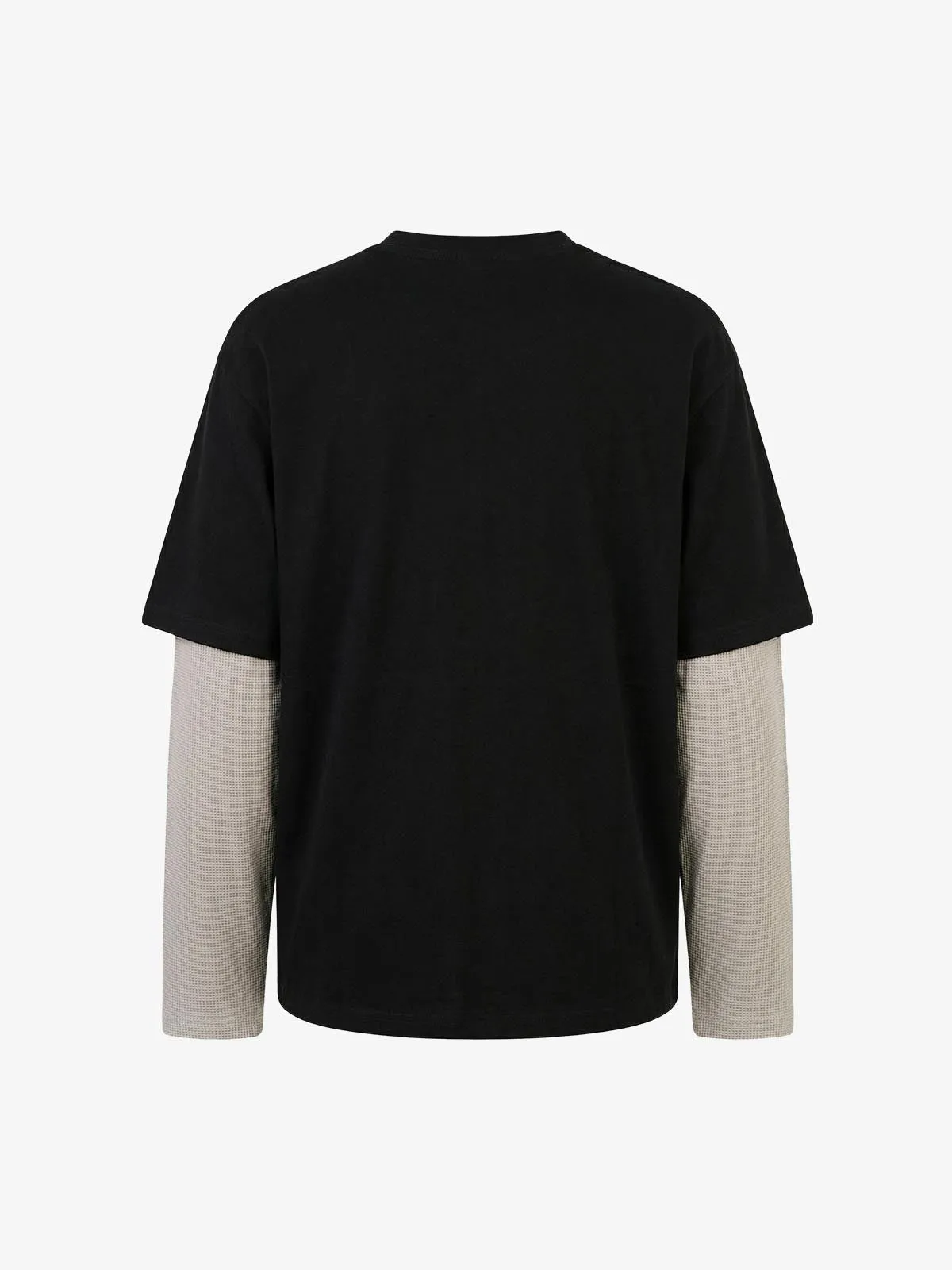 Waffle Knit Skeleton Graphic Layered T-Shirt sold by Thesupermade product image thumbnail 2