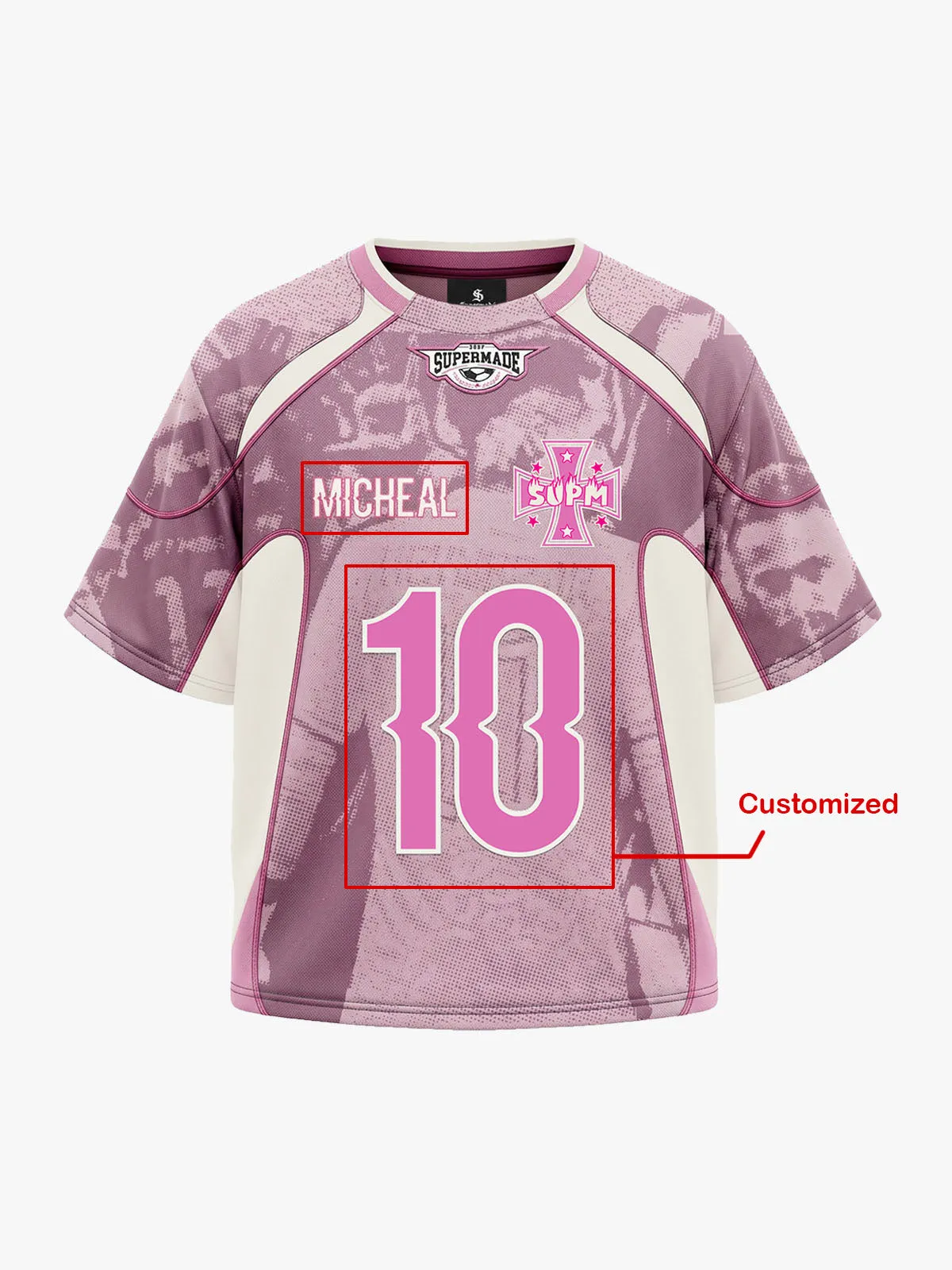 Retro Print Pink Custom Jersey Set - 2621 sold by Thesupermade product image thumbnail 3