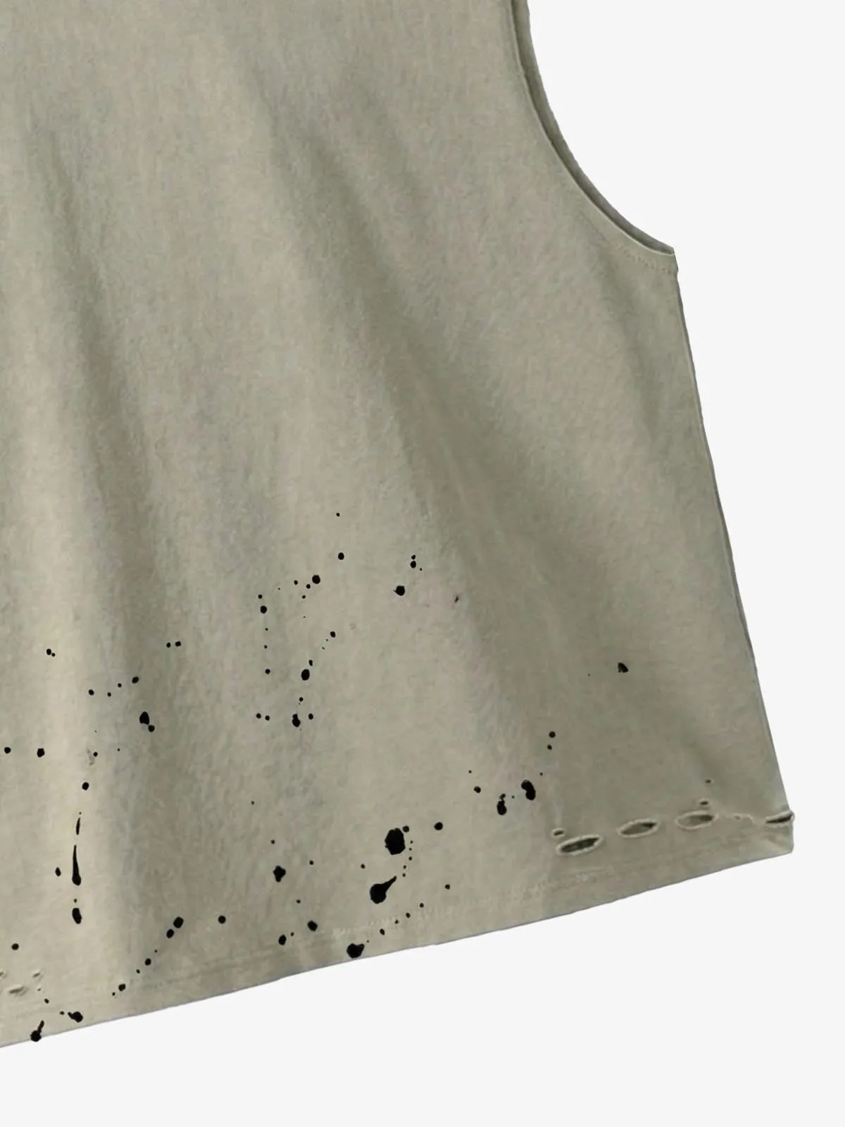 Distressed Graphic Sleeveless Cotton Vest sold by Thesupermade product image thumbnail 5
