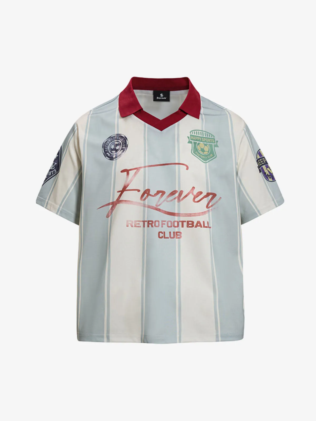 Forever Retro Football Club Striped Jersey sold by Thesupermade