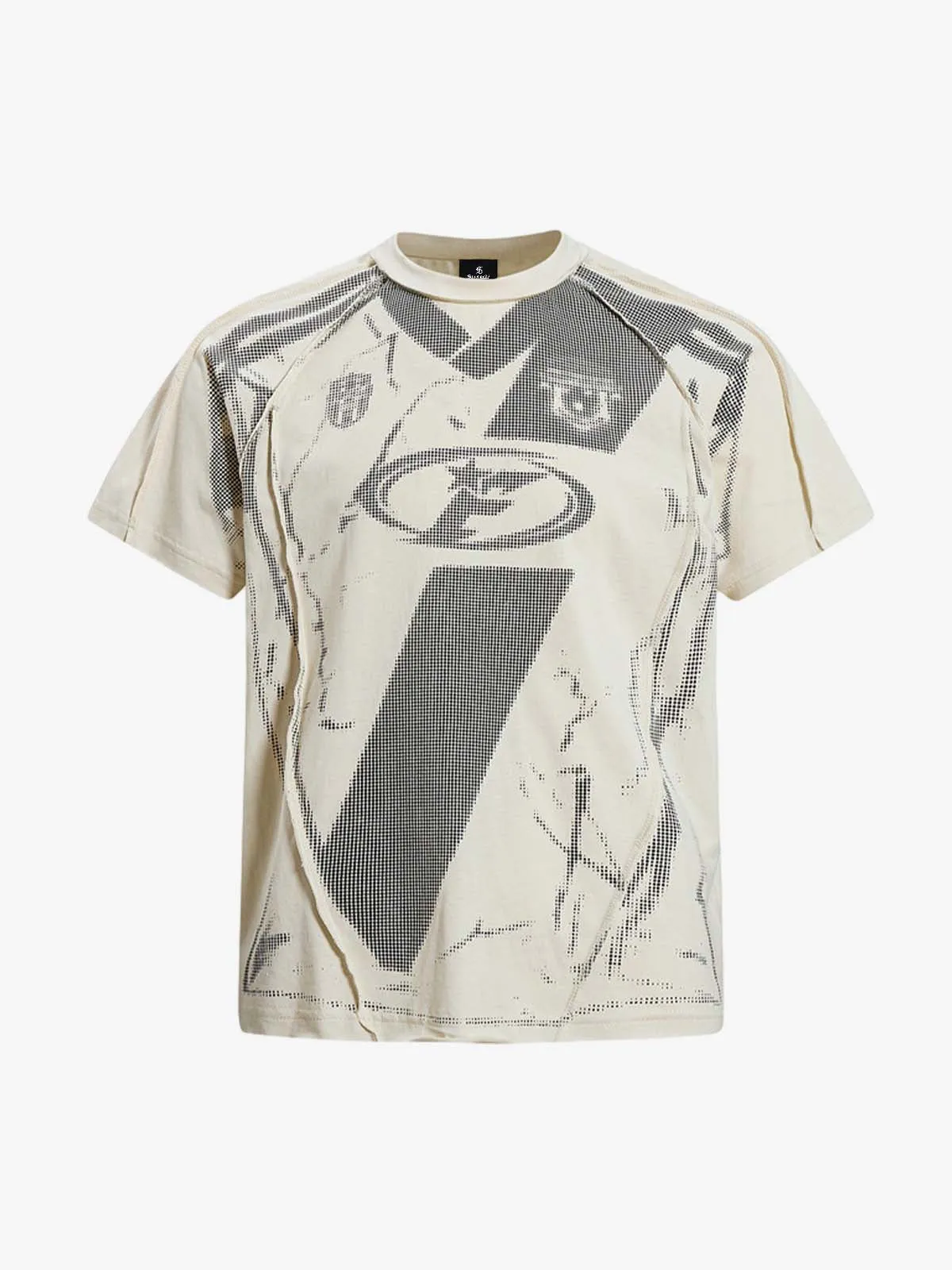 Supermade Trompe L'oeil Halftone Jersey Graphic T-Shirt sold by Thesupermade
