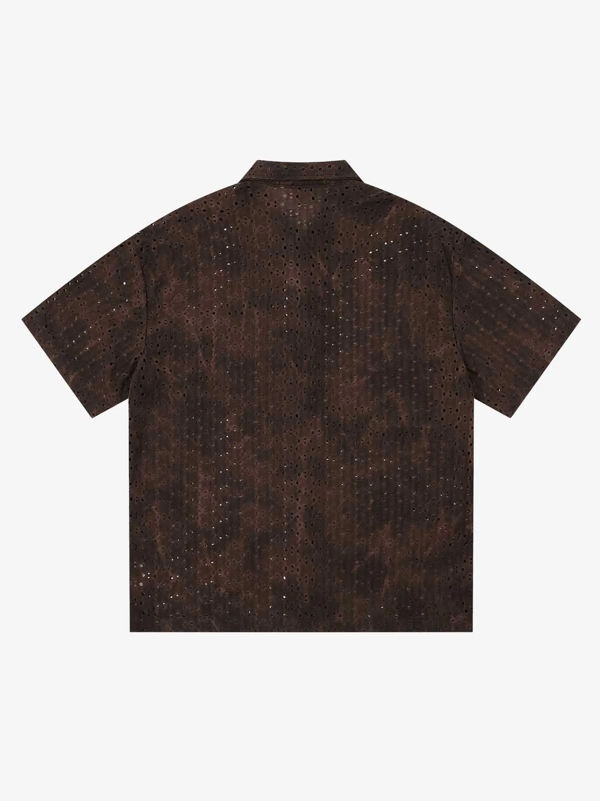 Perforated Acid-Wash Short Sleeve Shirt sold by Thesupermade product image thumbnail 3
