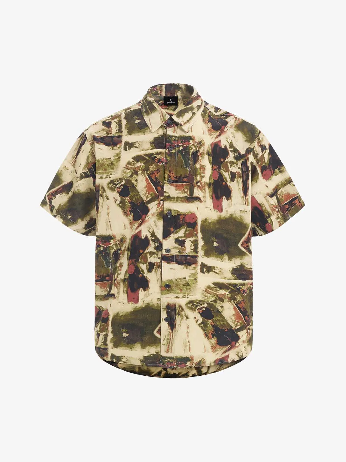 Vintage Oil Painting Print Short Sleeve Shirt sold by Thesupermade