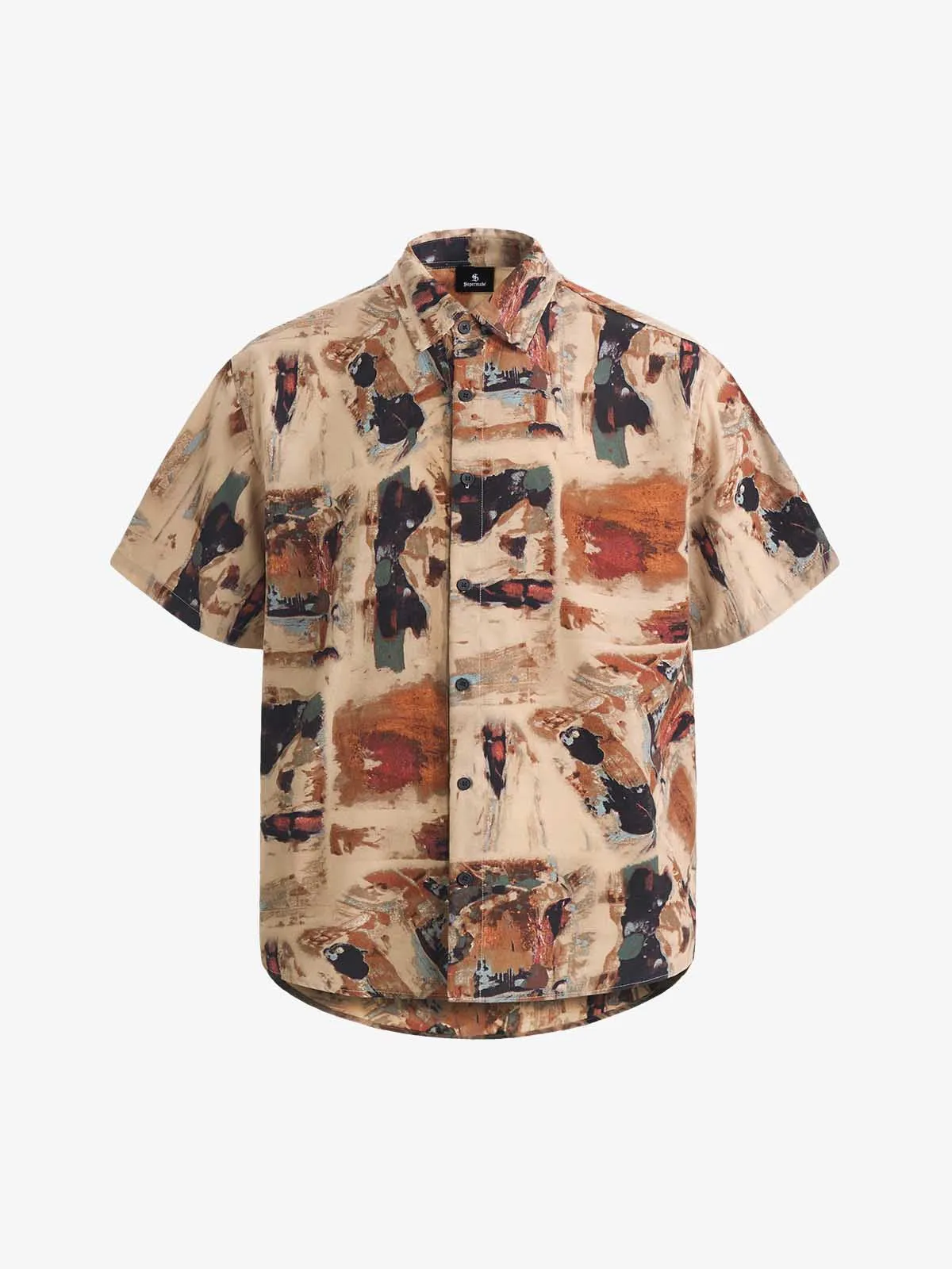 Vintage Oil Painting Print Short Sleeve Shirt sold by Thesupermade product image thumbnail 2