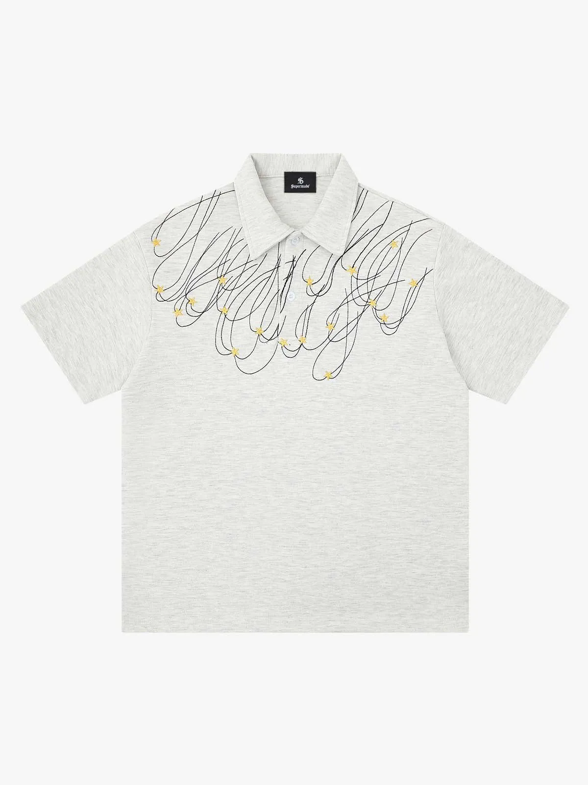 Stellar Embroidery Jersey Polo Shirt sold by Thesupermade