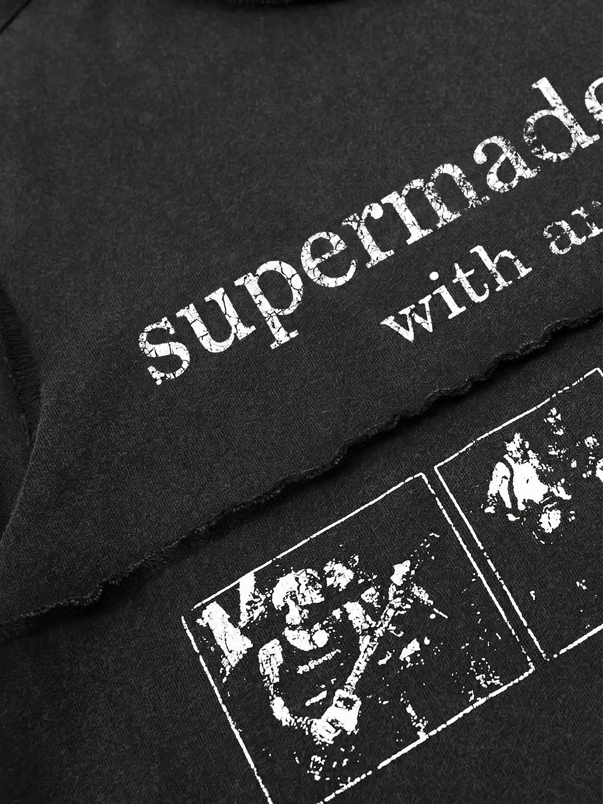 Washed Graphic Deconstructed Punk T-Shirt sold by Thesupermade product image thumbnail 5