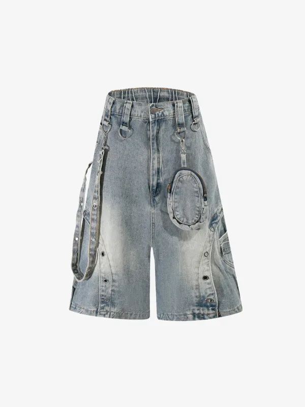 Multi-Hardware Baggy Denim Jorts made by Thesupermade