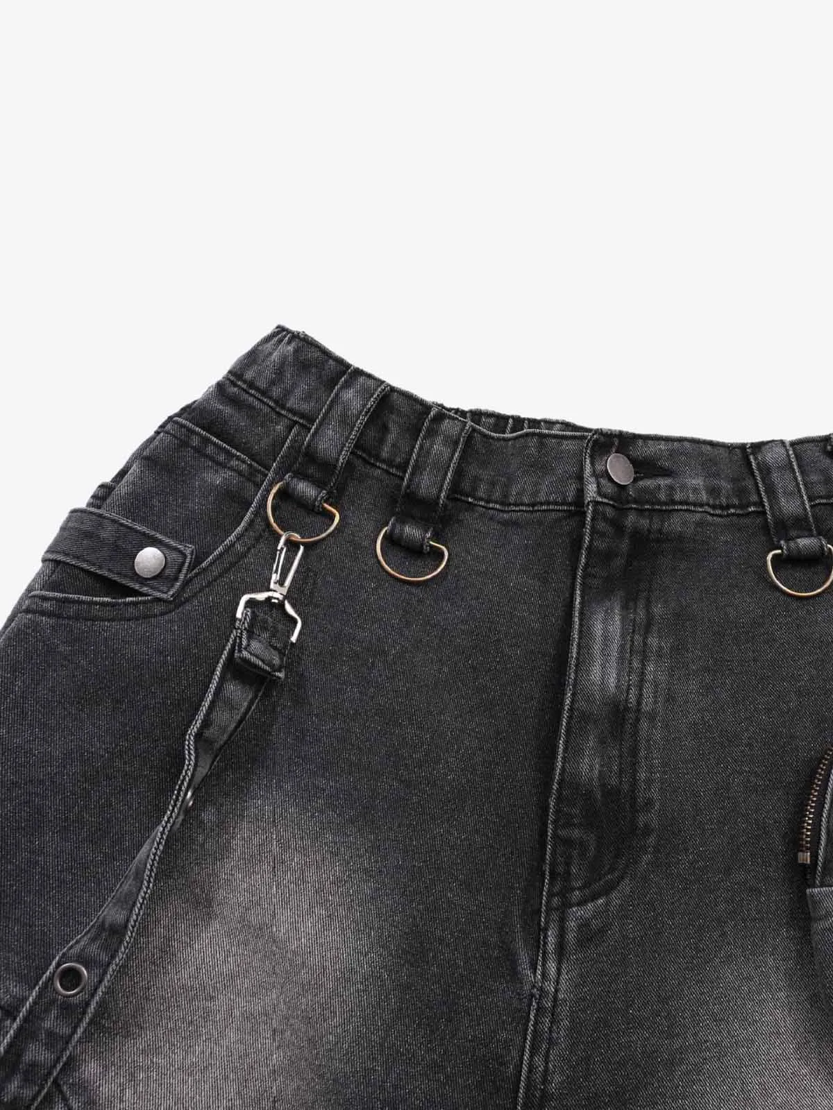 Multi-Hardware Baggy Denim Jorts sold by Thesupermade product image thumbnail 5