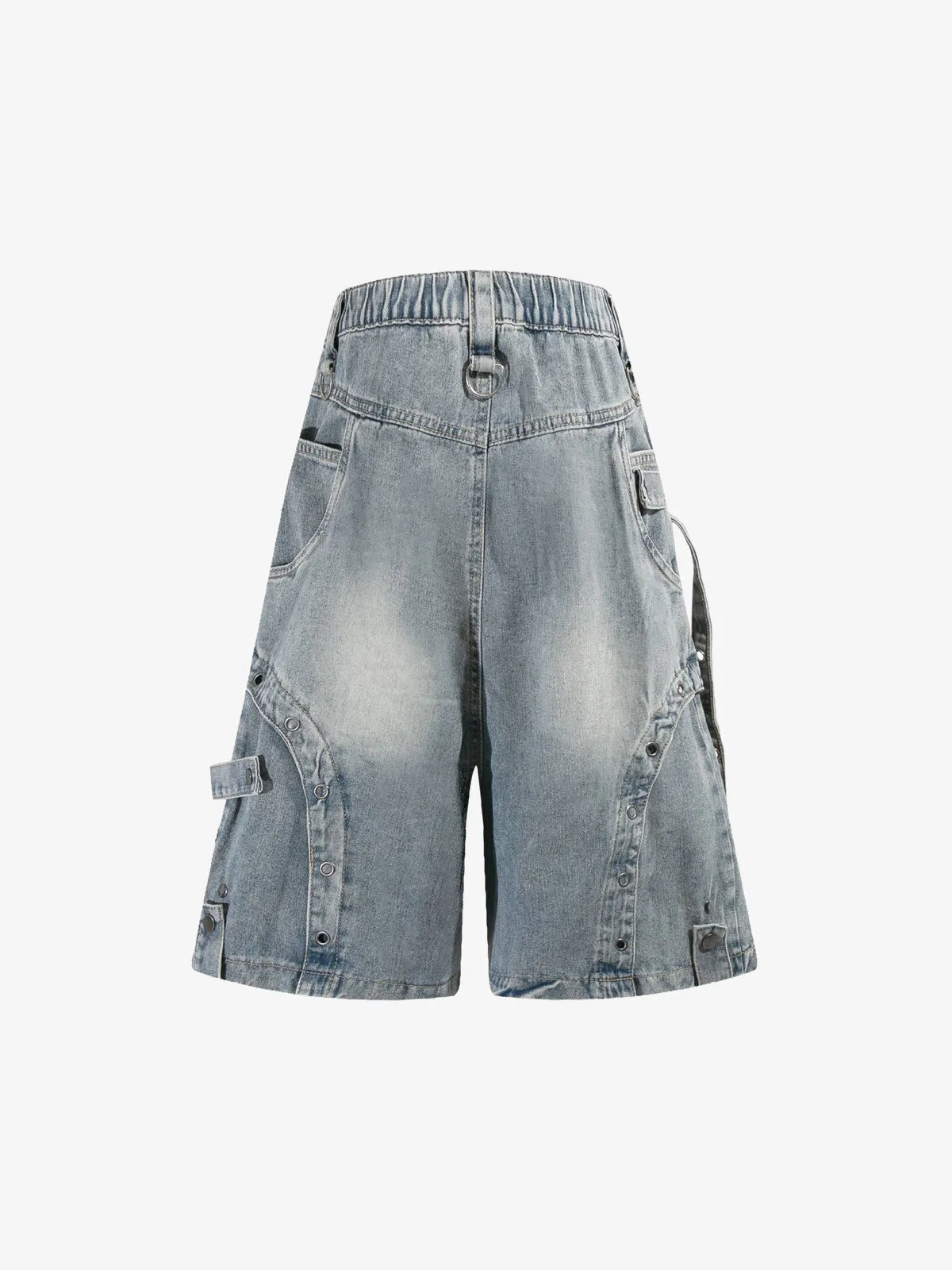 Multi-Hardware Baggy Denim Jorts sold by Thesupermade product image thumbnail 3