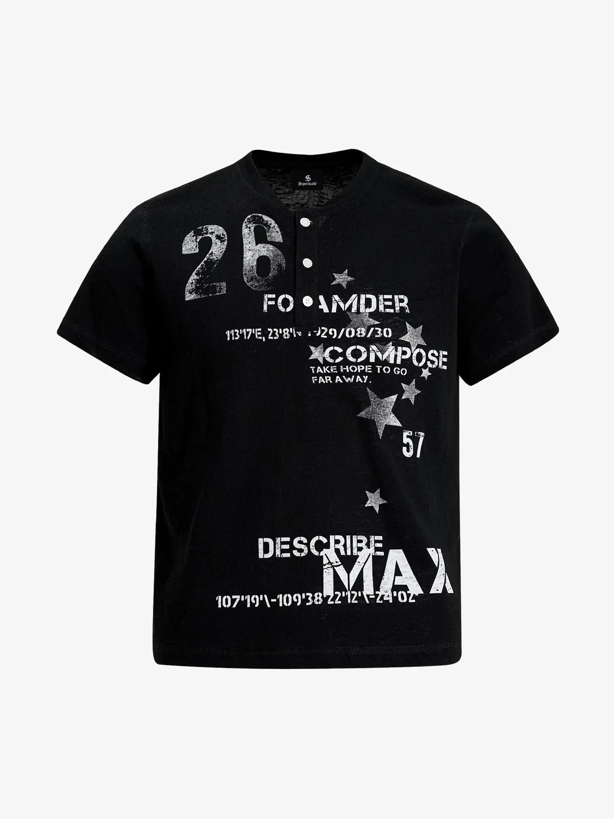 Vintage Coordinate Graphic Henley T-Shirt sold by Thesupermade product image thumbnail 2
