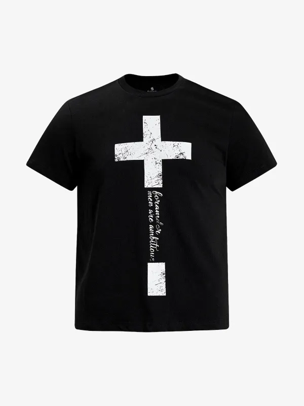 Distressed Cross Graphic T-Shirt made by Thesupermade