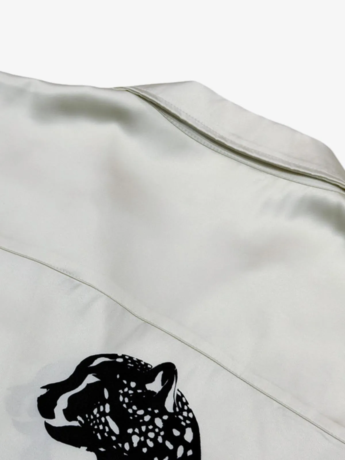 Double Cheetah Graphic Satin Cuban Shirt sold by Thesupermade product image thumbnail 3