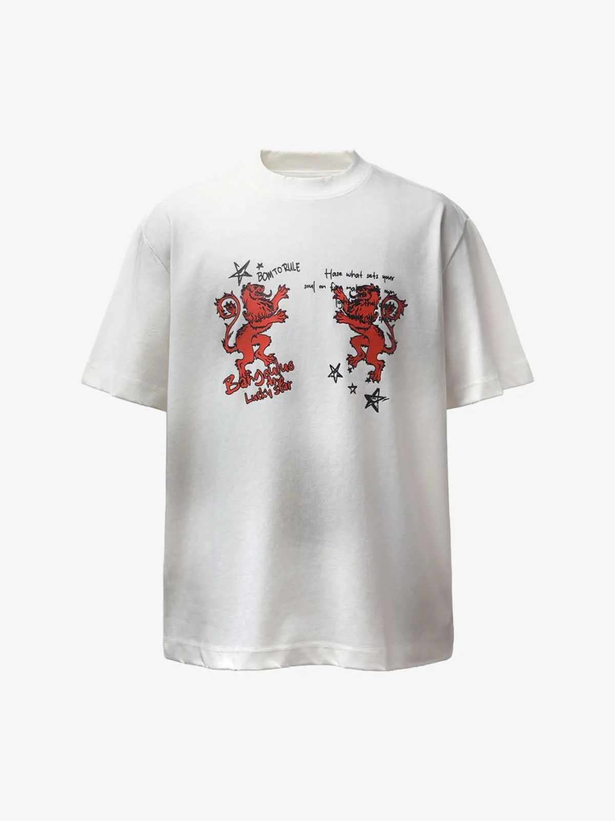 Heraldic Lion Acid-Wash Jersey T-Shirt sold by Thesupermade product image thumbnail 2