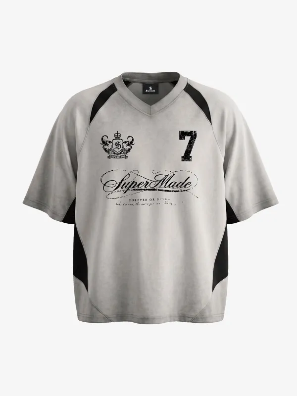 Faux Suede Panel Graphic T-Shirt made by Thesupermade