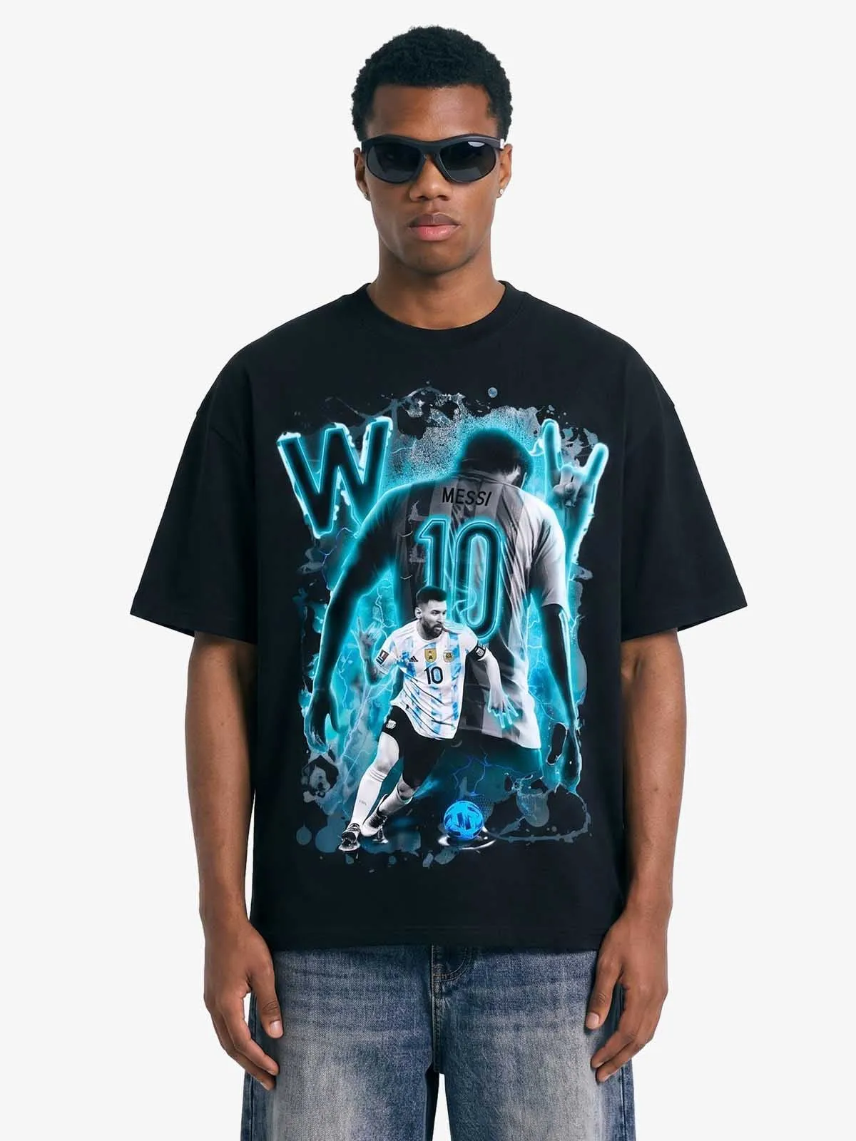 GOAT Neon-Glow Graphic T-Shirt sold by Thesupermade product image thumbnail 5