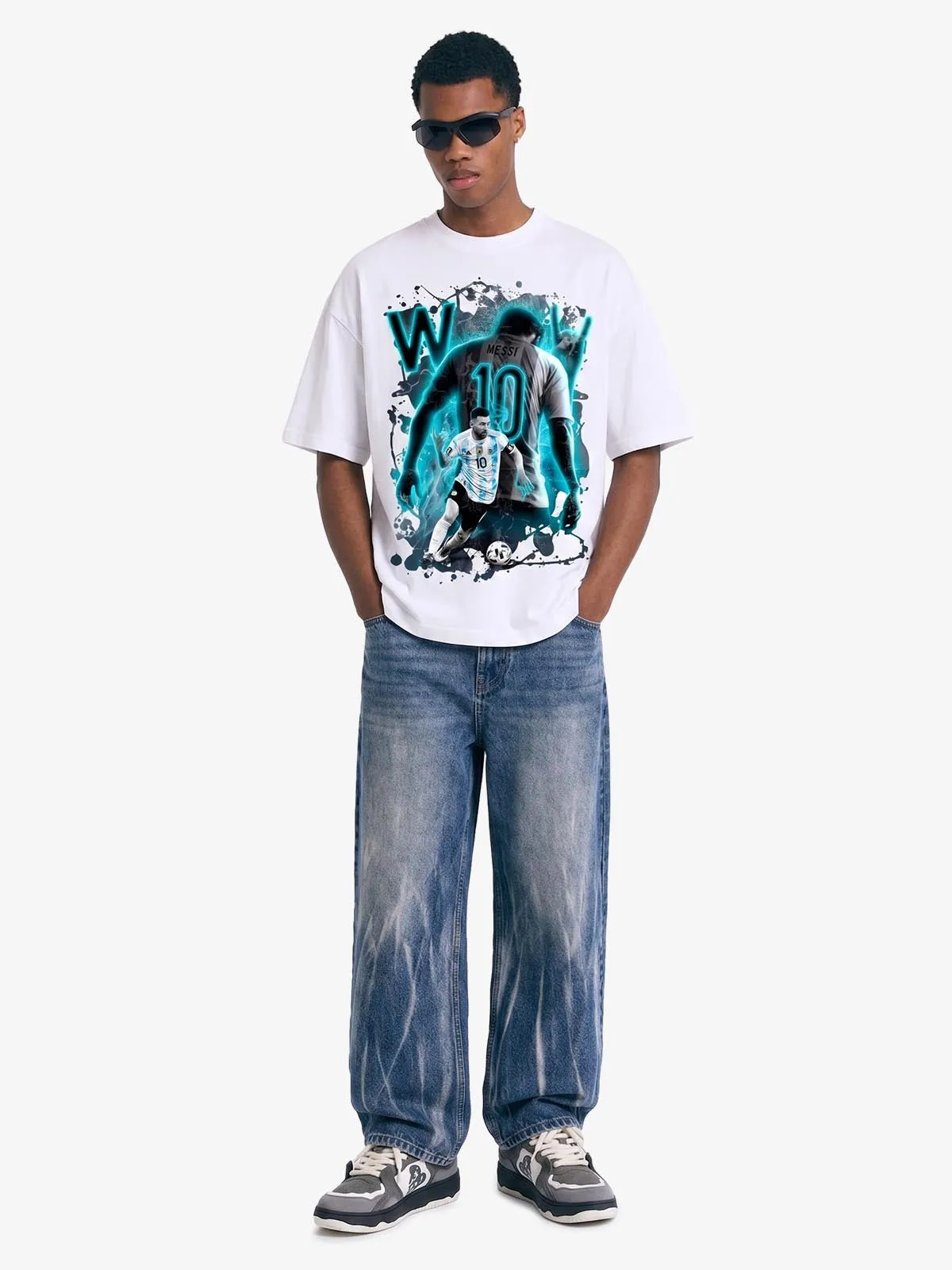 GOAT Neon-Glow Graphic T-Shirt sold by Thesupermade product image thumbnail 3