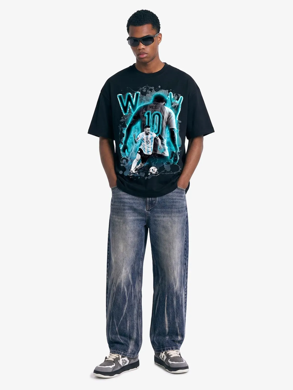 GOAT Neon-Glow Graphic T-Shirt sold by Thesupermade product image thumbnail 4