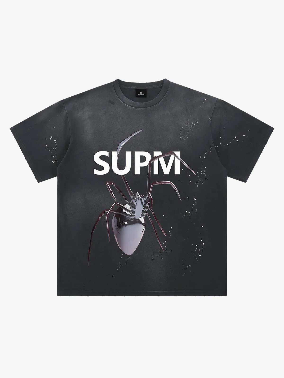 Vintage Spider Graphic Washed T-Shirt sold by Thesupermade product image thumbnail 5