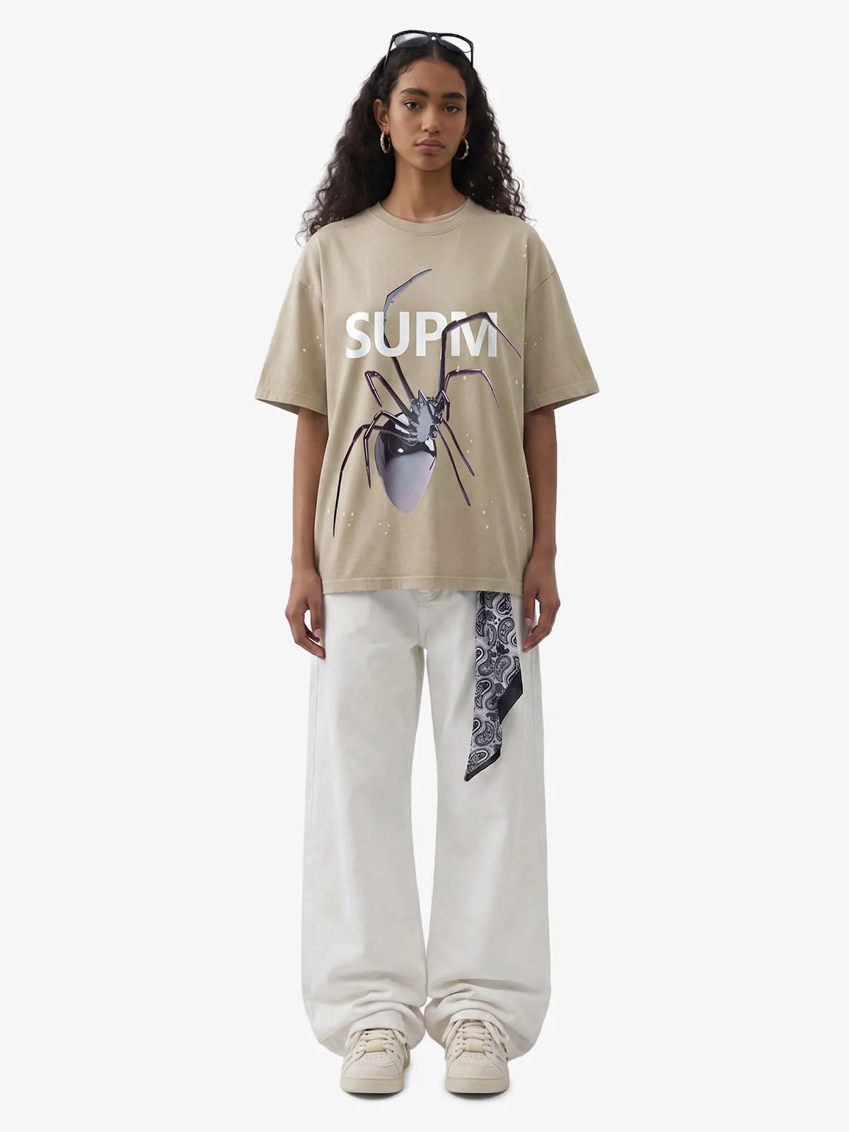 Vintage Spider Graphic Washed T-Shirt sold by Thesupermade product image thumbnail 3