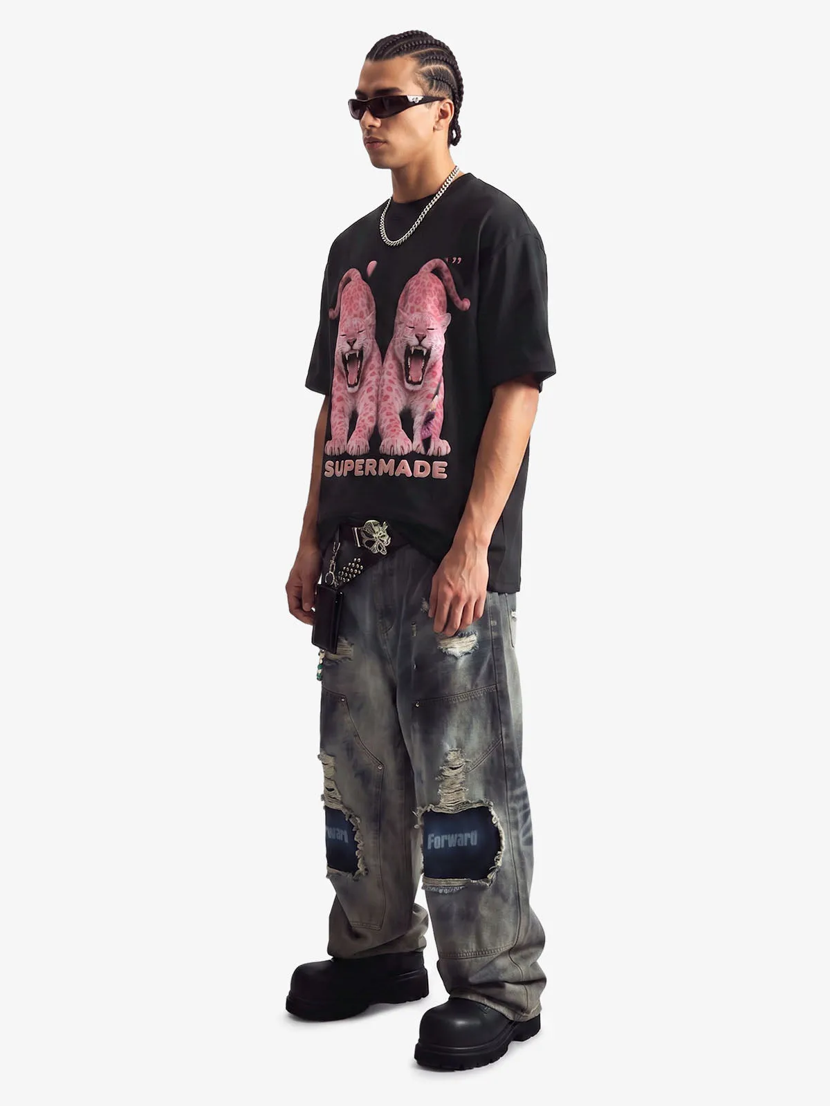 Vintage Pink Leopard Graphic T-Shirt sold by Thesupermade product image thumbnail 3