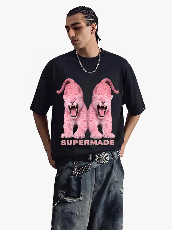 Vintage Pink Leopard Graphic T-Shirt made by Thesupermade