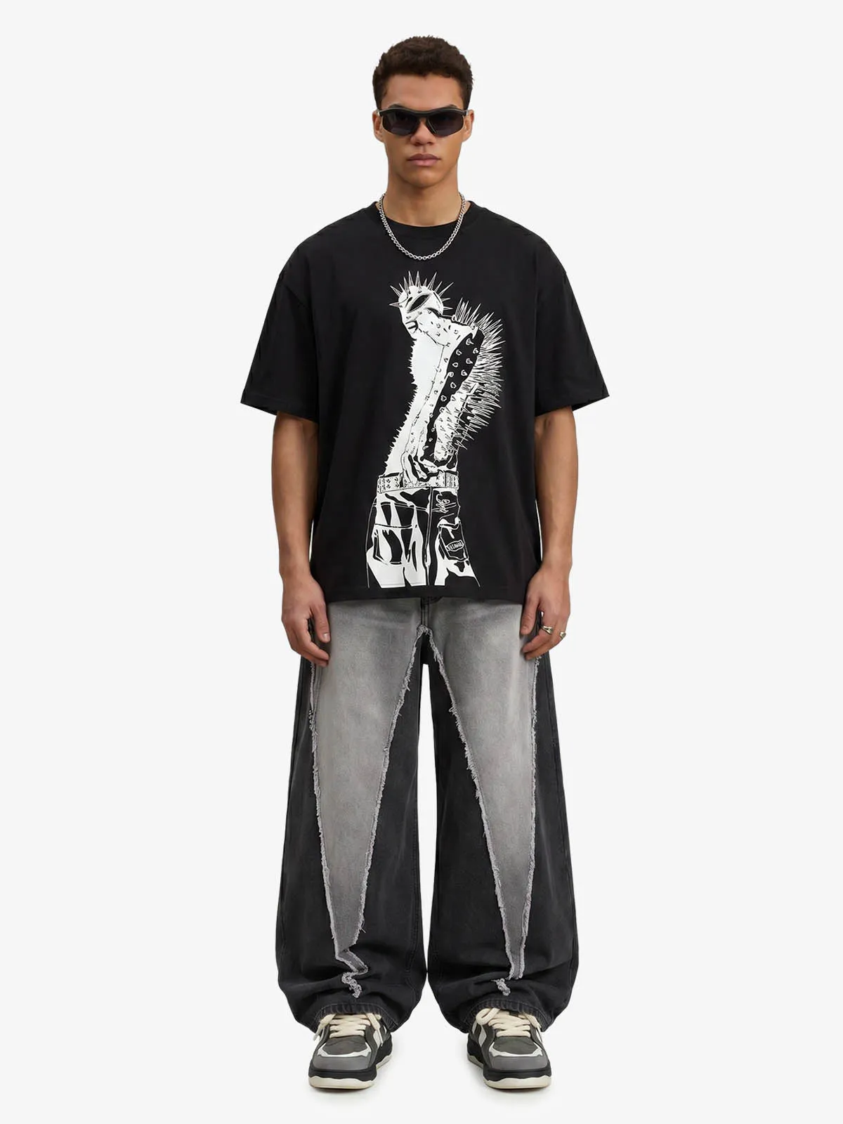 Punk Spiked Graphic T-Shirt sold by Thesupermade product image thumbnail 4