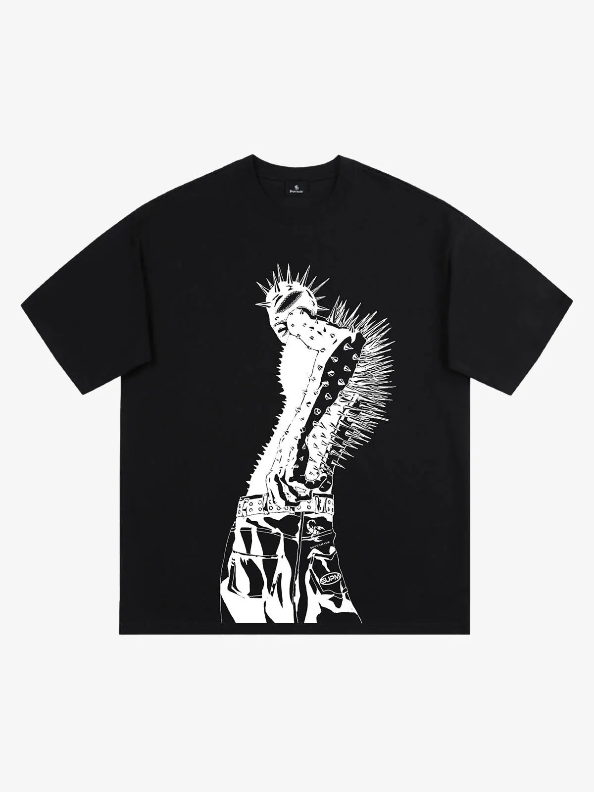 Punk Spiked Graphic T-Shirt sold by Thesupermade product image thumbnail 5