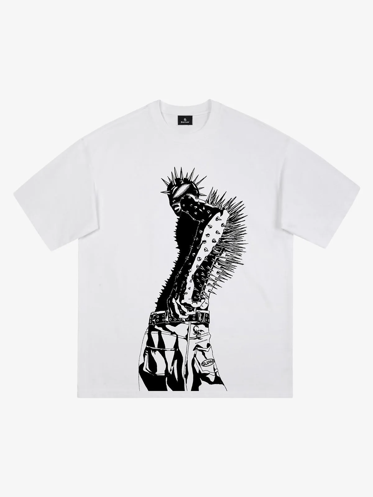 Punk Spiked Graphic T-Shirt sold by Thesupermade product image thumbnail 2
