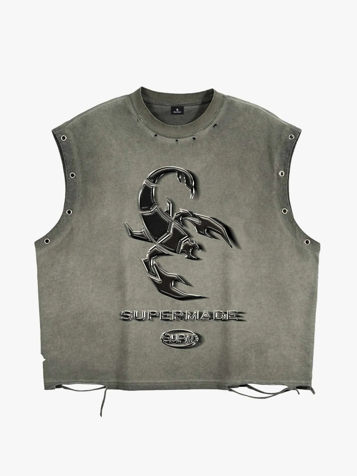 Vintage Chrome Scorpion Washed Sleeveless T-Shirt sold by Thesupermade product image thumbnail 2