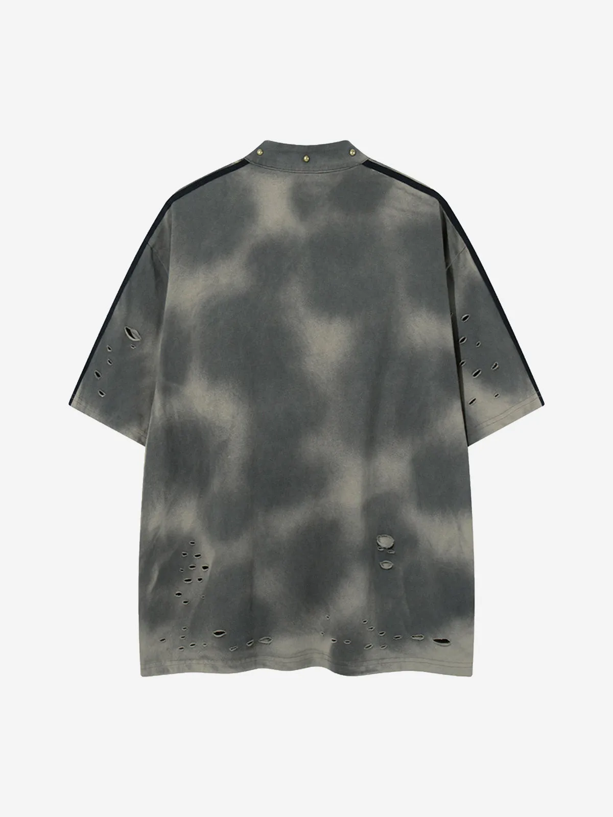 Vintage Tie Dye Distressed Zip Neck T-Shirt sold by Thesupermade product image thumbnail 2