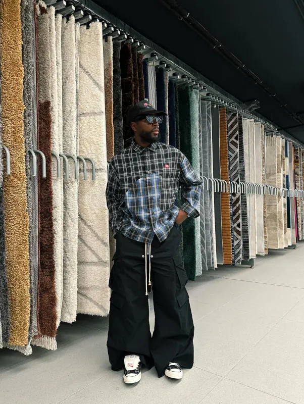 Woven Multi-Pocket Baggy Flared Pants - 2321 made by Thesupermade