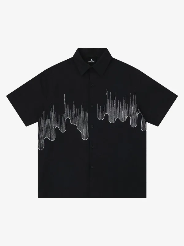 Abstract Skyline Graphic Short Sleeve Shirt made by Thesupermade