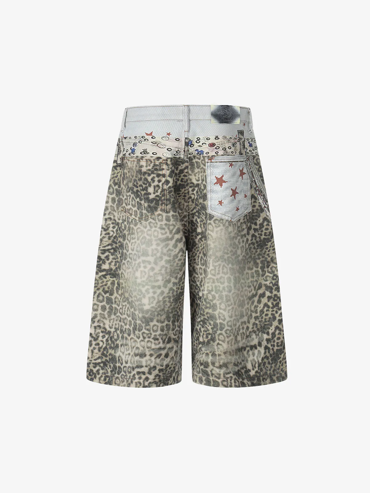 Charm Detail Leopard Denim Shorts sold by Thesupermade product image thumbnail 2