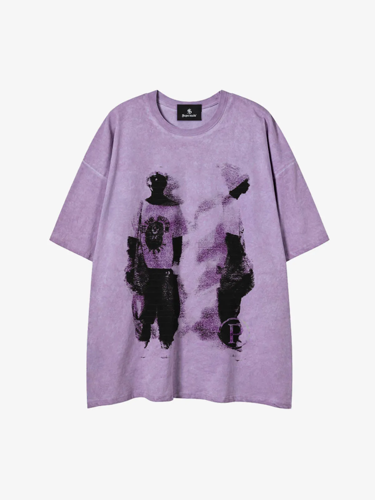 Acid Wash Figure Graphic Oversized T-Shirt sold by Thesupermade product image thumbnail 4