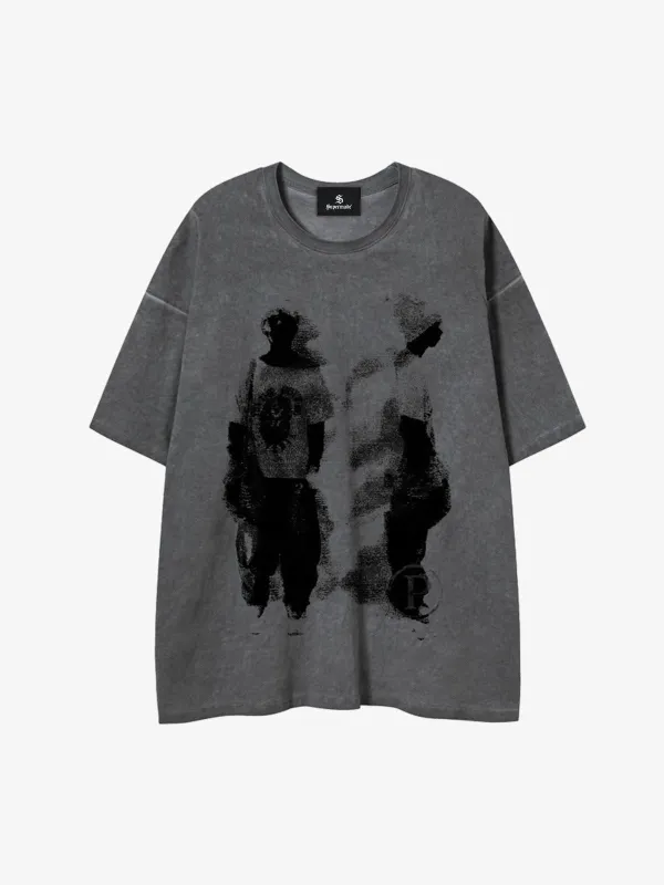 Acid Wash Figure Graphic Oversized T-Shirt made by Thesupermade