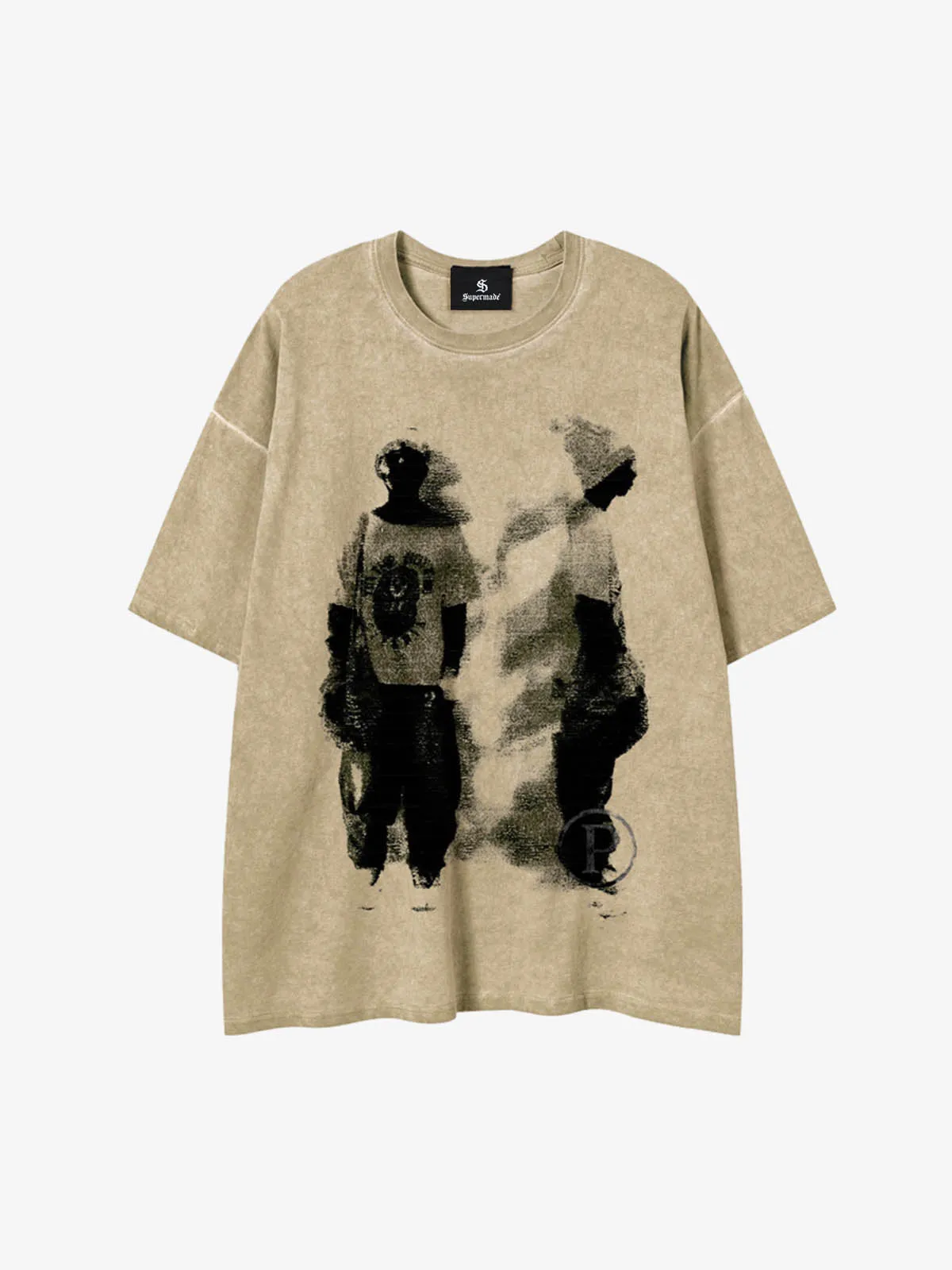 Acid Wash Figure Graphic Oversized T-Shirt sold by Thesupermade product image thumbnail 2