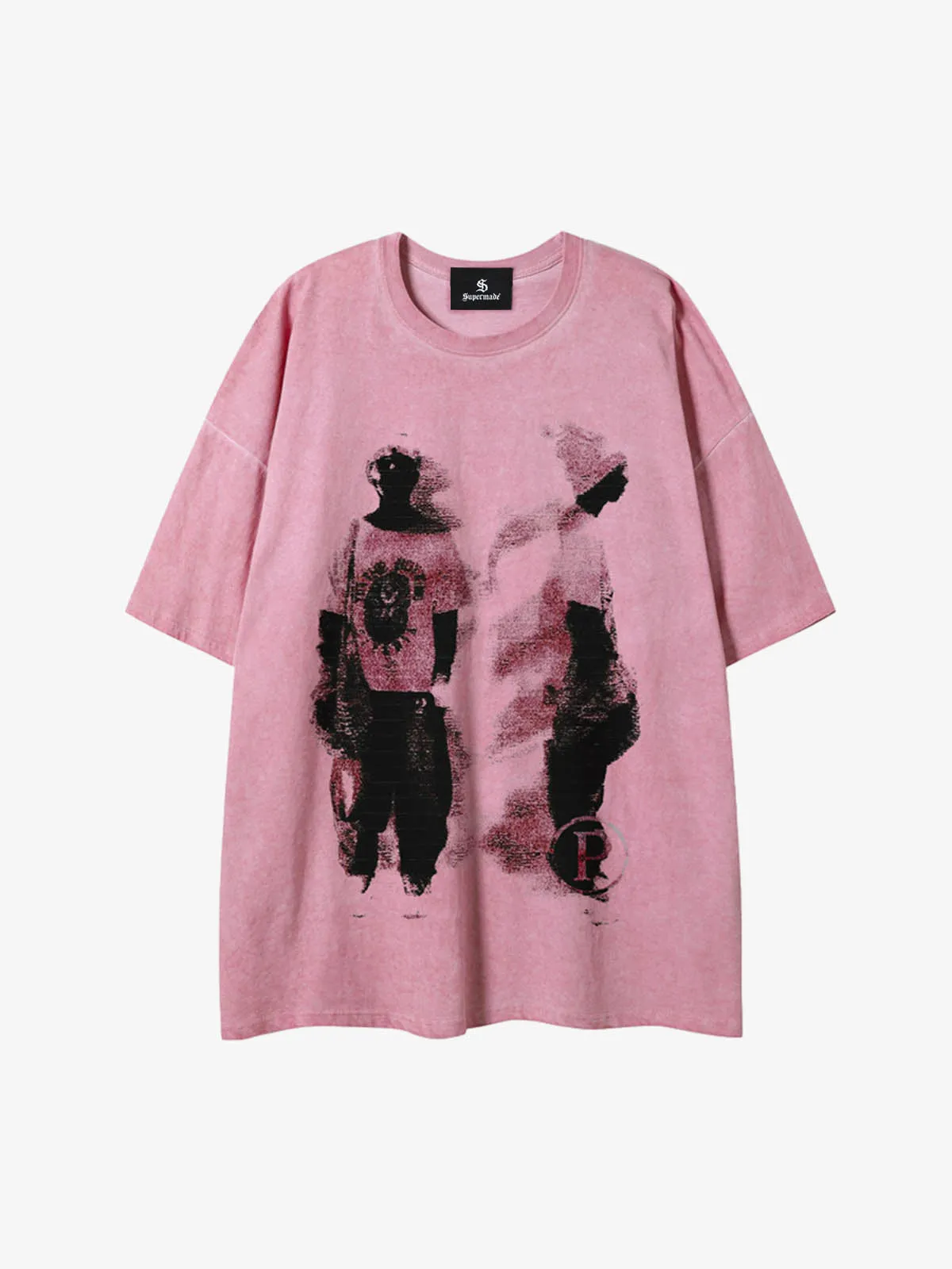 Acid Wash Figure Graphic Oversized T-Shirt sold by Thesupermade product image thumbnail 3