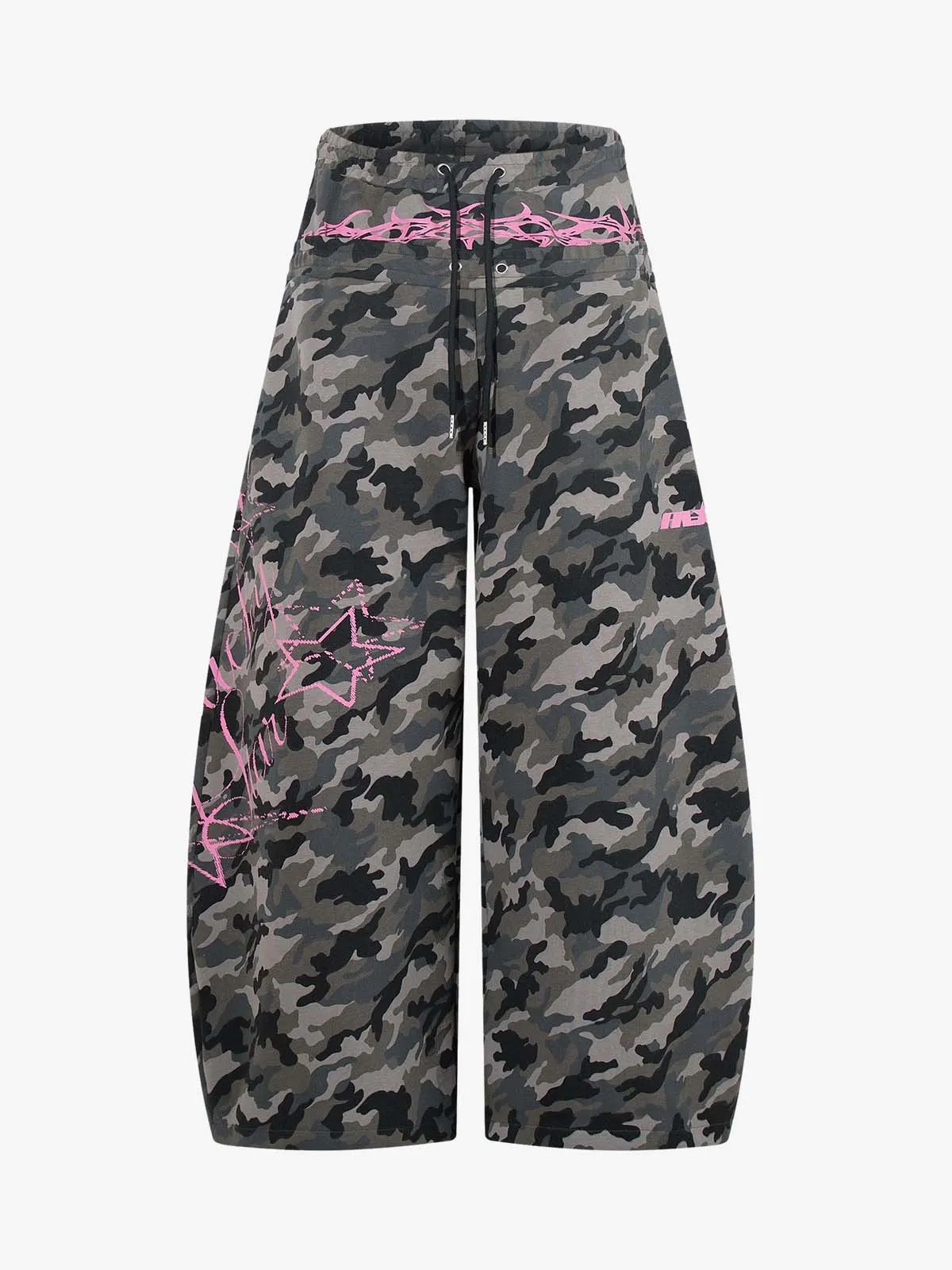 Y2K Camo Pink Print Barrel Sweatpants sold by Thesupermade